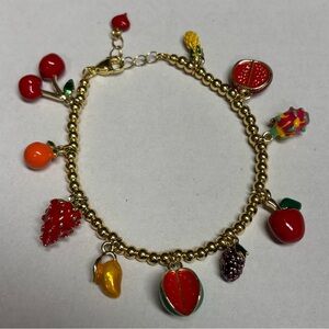 Fruit charm bracelet